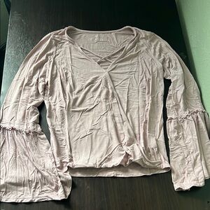 American Eagle Outfitters Light Pink Wrap Blouse